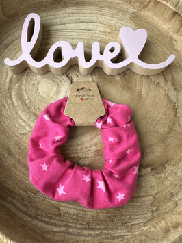 Scrunchie Haargummi Jersey " Sterne pink " Unisize