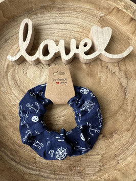 Scrunchie Haargummi Jersey "Maritim dunkelblau" Unisize