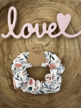 Haargummi Scrunchie Accessoires Kinder & Erwachsene " Rosen rosa/blau " unisize