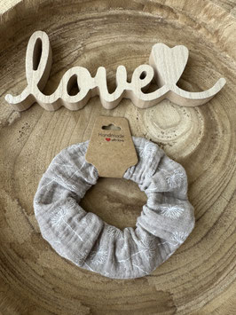 Musselin Scrunchie Haargummi Baumwolle "Pusteblume beige" unisize