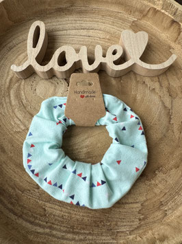 Scrunchie Haargummi Jersey " Fahnenkette mint " Unisize Einzelstück