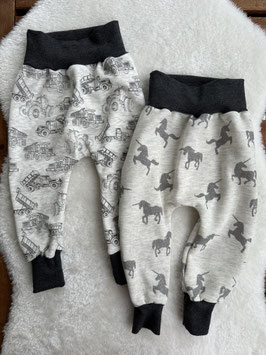 Winter Pumphose Baggy Pants Alpenfleece gefüttert " Baustellenautos / Einhorn " Größe 86