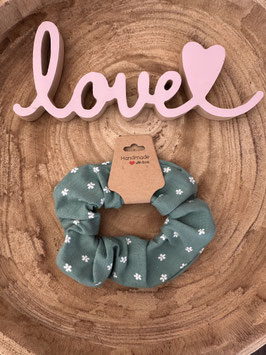 Scrunchie Haarband Accessoires Kinder & Erwachsene " Blumen auf mint " unisize