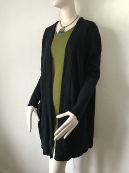 blusbar weite, lange Strickjacke in Merinowolle 8005