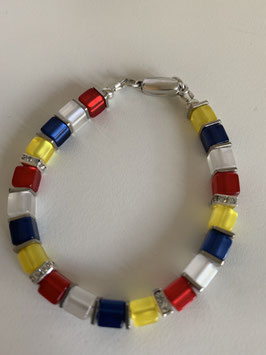 Armband mit Polariswürfel und Straßzwischenteile