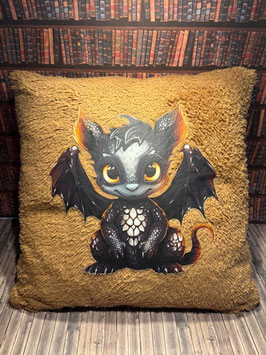 Kissenhülle kleine schwarzer Drache