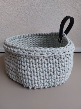 DIY Pakket gehaakt mandje met lederen handvatten