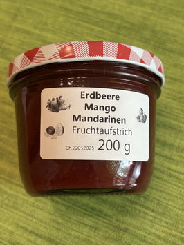 Erdbeeren-Mandarinen-Mango Fruchtaufstrich 200g-- F79