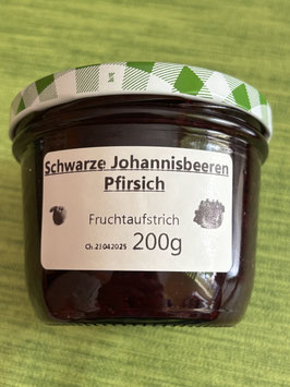 Schwarze Johannisbeere-Pfirsich  Fruchtaufstrich 200g --F29