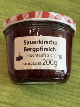 Sauerkirsche-Pfirsich Fruchtaufstrich 200g--F90