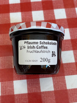 Pflaume-Schokolade-Irish-Coffee Fruchtaufstrich --F147 Herbe Schokolade--Ideale Herren-Marmelade