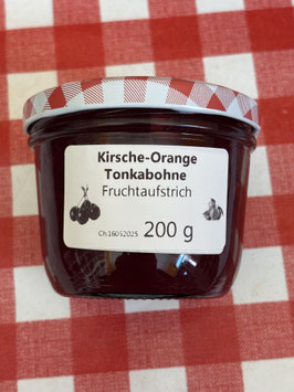 Kirsche-Orange-Tonkabohne-Fruchtaufstrich 200g --F163