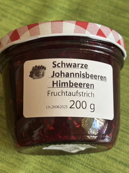 Schwarze Johannisbeeren - Himbeeren Fruchtaufstrich 200g--F122