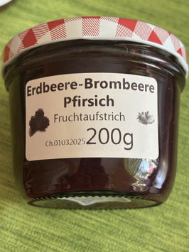 Brombeer-Erdbeer-Pfirsich Fruchtaufstrich 200g -- F245
