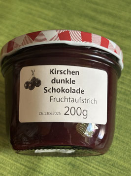Kirschen-dunkle Schokoladen Fruchtaufstrich 200g--F117
