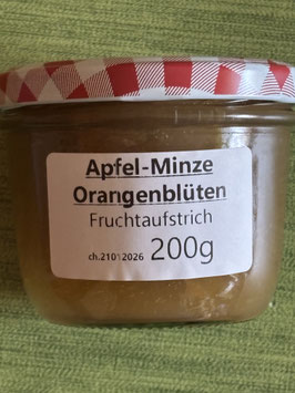 Orangenblüte-Minze-Apfel Fruchtaufstrich 200g-F274