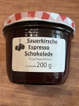 Sauerkirsche-Espresso-Schokoladen Fruchtaufstrich 200g--F144