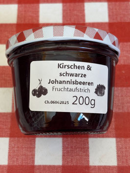 Sauerkirschen-Schwarze Johannisbeeren Fruchtaufstrich 200g --F151