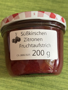 Süßkirsche-Zitronen Fruchtaufstrich rein 200g--F37