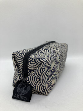 Cosmetic case RAKU Seigaiha Indigo blue
