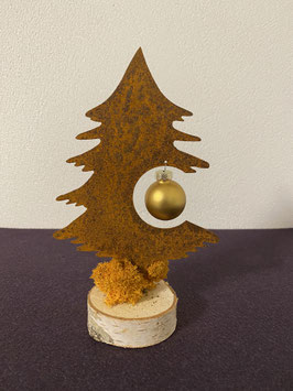Tannenbaum auf Birkenscheibe 2