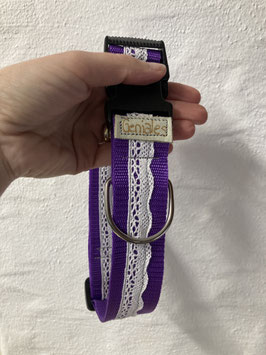 Halsband Baumwolle Spitze 4cm verstellbar von 40cm-70cm mit Klick Verschluss
