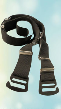 Ceinture deux boucles "Esterel" élastine striée en noir