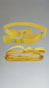 Ceinture sans boucle  "Pondichéry" élastine oblique en jaune