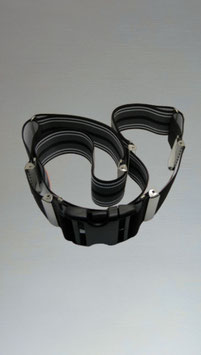 Ceinture une boucle" Chevron" , élastine lignée en noir et en gris