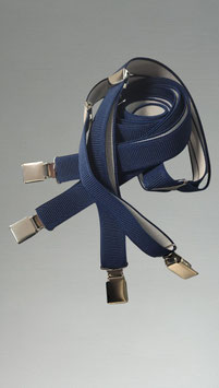 Bretelles  "Marie-Galante" en bleu marine avec 4 pinces, hauteur 130 cm & largeur 2,5 cm