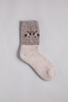 ひつじナチュラルウール (トナカイナチュラル厚手)  Sheepwool socks 羊毛靴下　保温性抜群・蒸れない・あったか！