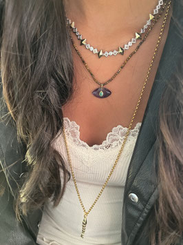 COLLIER OEIL DU TIGRE / FLUORINE