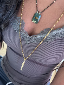 COLLIER PLAQUE OEIL DU TIGRE