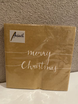 Serviette gold "Merry Christmas"