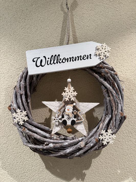 Türkranz Willkommen mit Schneemann