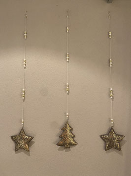 Tannenbaumhänger gold mit Ornamenten - Nr. 132