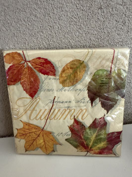 Serviette mit Herbstblätter bunt