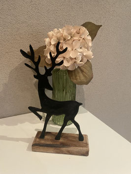 Vase grün mit Hortensie beige