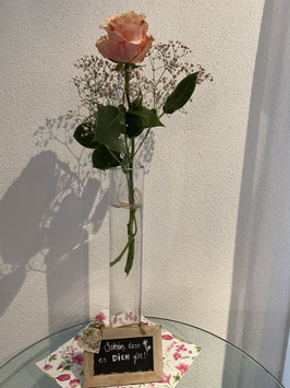 Glasvase ideal für Rose