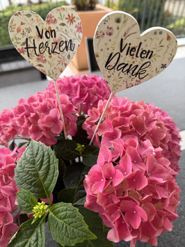 Gartenstecker Herzen klein in zwei Versionen