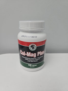 Cal-Mag Plus 120 vegcaps - Calcium, Magnesium, Vitamin D3+Trace Minerals