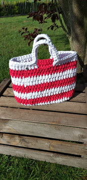 Tasche, Rot-Weiß, Textilgarn