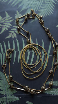 "Slinky Malinki" necklace, brass, vintage chain / Halskette, Messing, Retro Kette