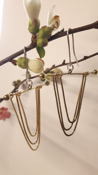 "BABU" brass and silver earrings/ Messing und Silber Ohrringe