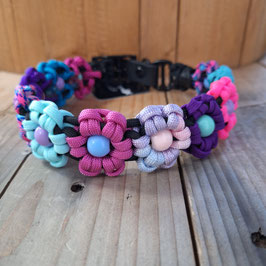 Halsband Blümchen mint-lila-pink 01