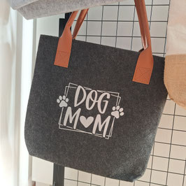 Filztasche dunkelgrau Dog Mom