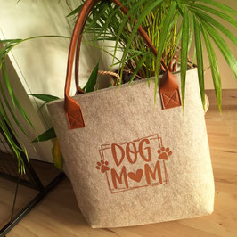 Filztasche beige Dog Mom