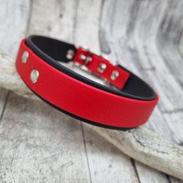 Halsband Biothane Double schwarz/rot