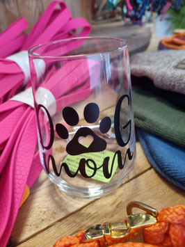 Glas Dog mom schwarz