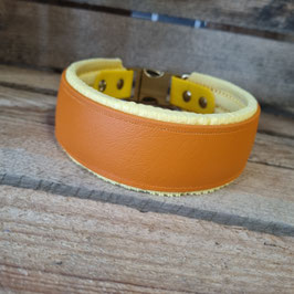 Halsband Biothane burnt orange/gelb